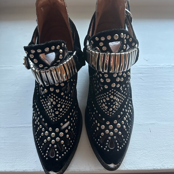 Jeffrey Campbell Calhoun Velvet Ankle Boots - Picture 7 of 9